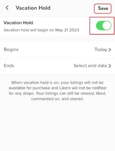 Vacation Mode Toggle Save Poshmark