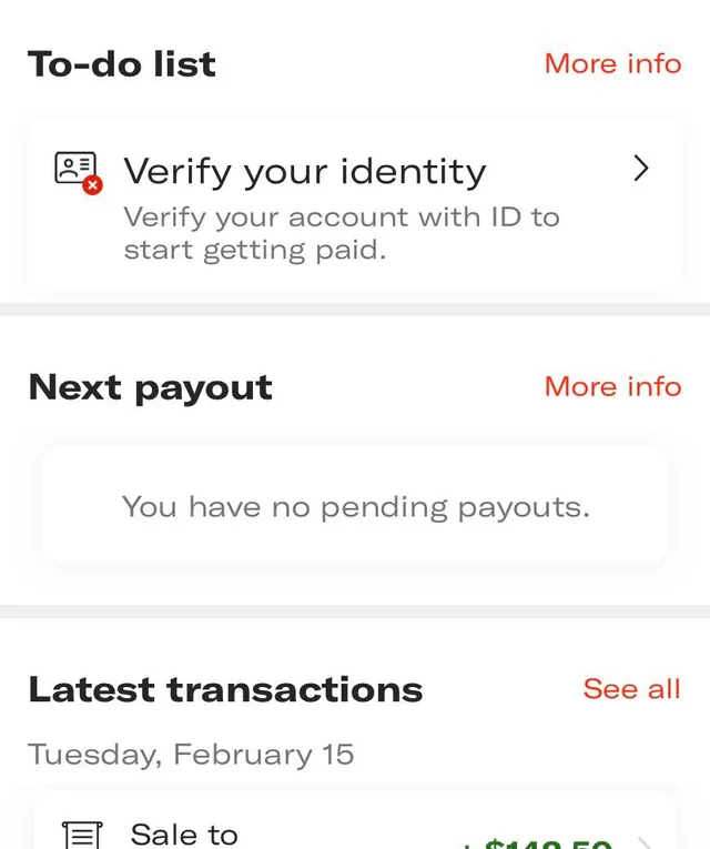 Depop Payments Account Not Verified