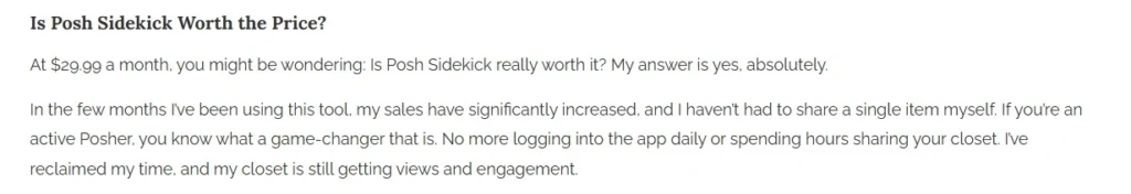 Is Posh Sidekick worth it