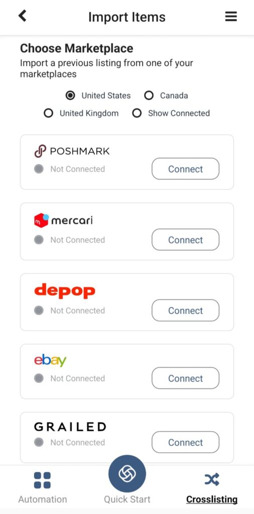 Sidekick Tools Supported Marketplaces