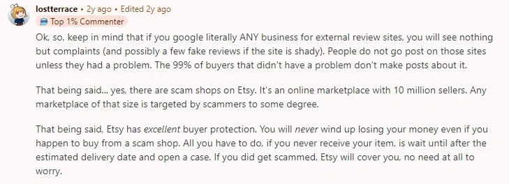 Etsy review