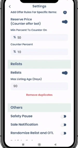 Listing schedule
