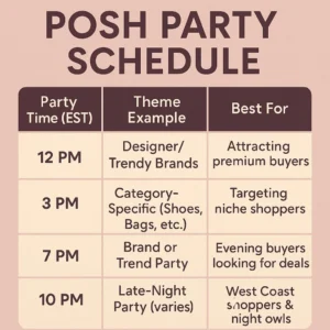 Posh party schedule