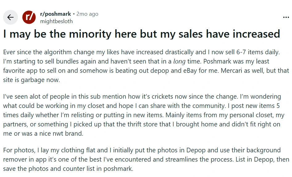 My Poshmark Sales Have Increased