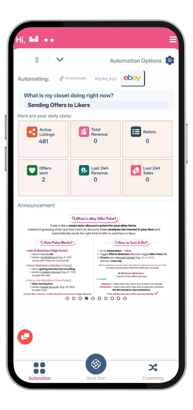 eBay Automation Tools Mobile Mockup