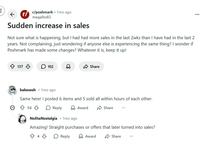 Increased Poshmark Sales Reddit Post Increased Poshmark Sales Reddit Post