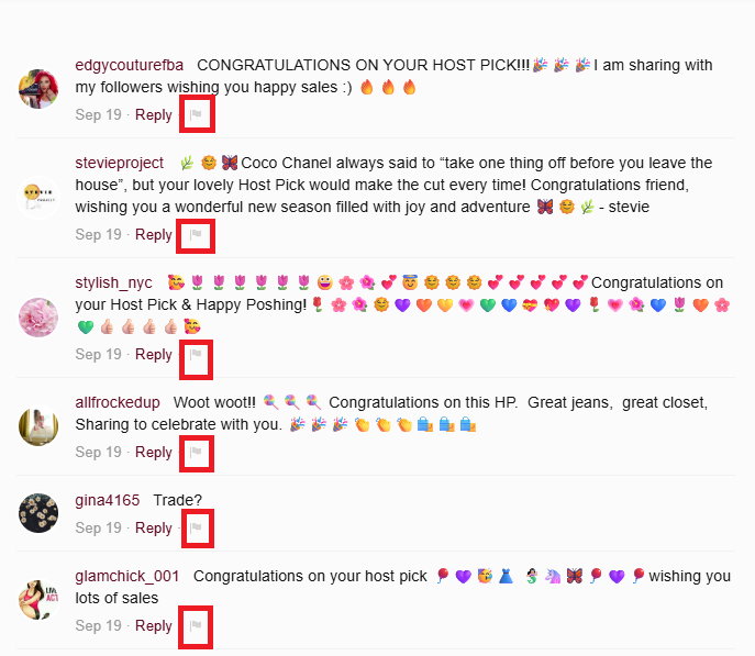 How to Flag Comment on Poshmark
