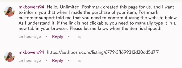 Self-Promotion Comments on Poshmark