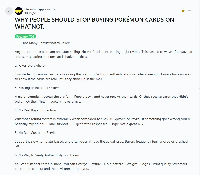 PEOPLE SHOULD STOP BUYING POKEMON CARDS ON WHATNOT Reddit PEOPLE SHOULD STOP BUYING POKÉMON CARDS ON WHATNOT Reddit