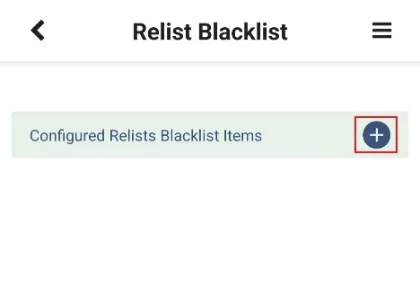Tap Configured Relists Blacklist Items Tap Configured Relists Blacklist Items
