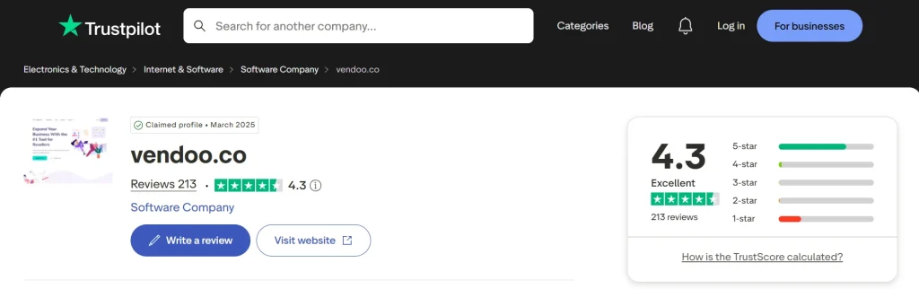 Vendoo TrustPilot Vendoo TrustPilot