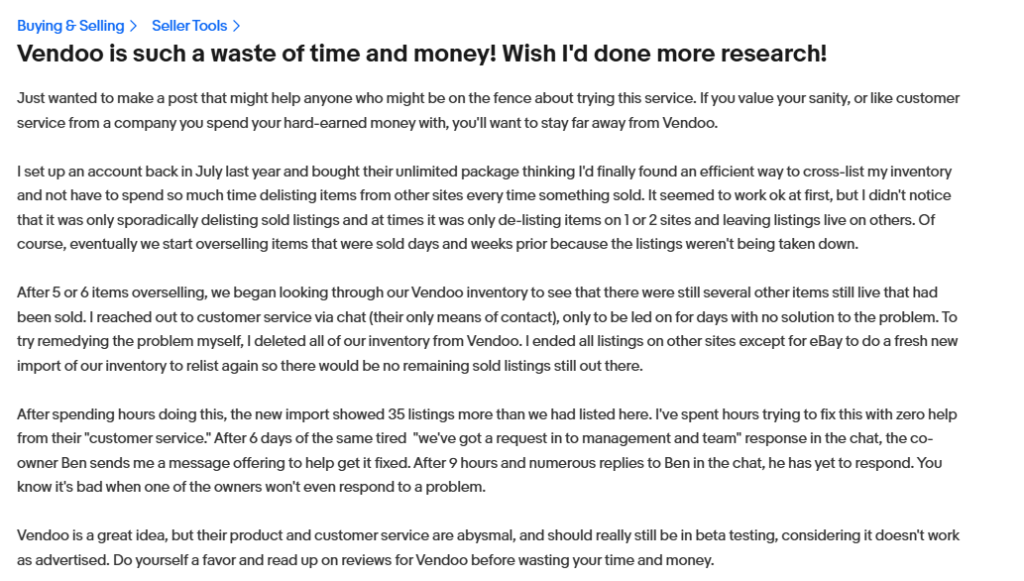 Vendoo is such a waste of time and money Vendoo is such a waste of time and money
