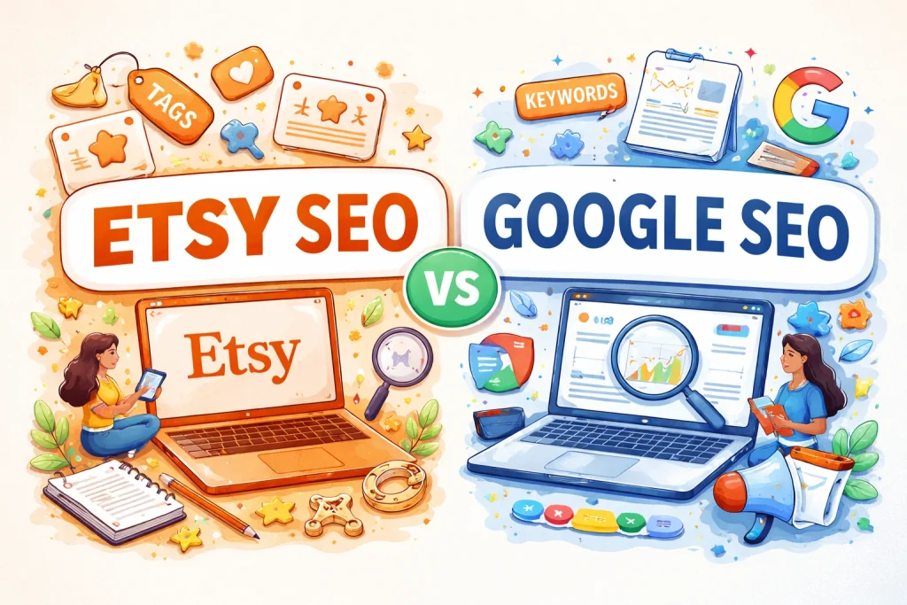 Etsy SEO vs Google SEO Etsy SEO vs Google SEO