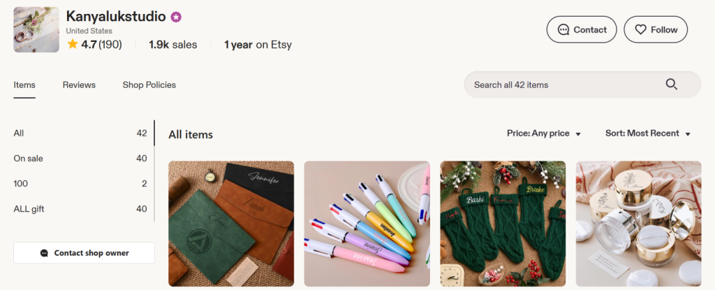 Etsy Shop Name Etsy Shop Name