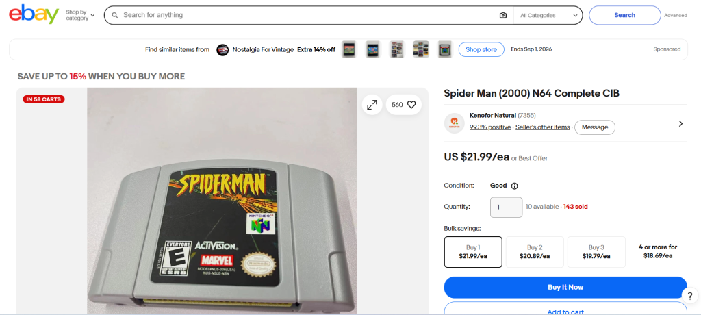 eBay CIB Listing eBay CIB Listing