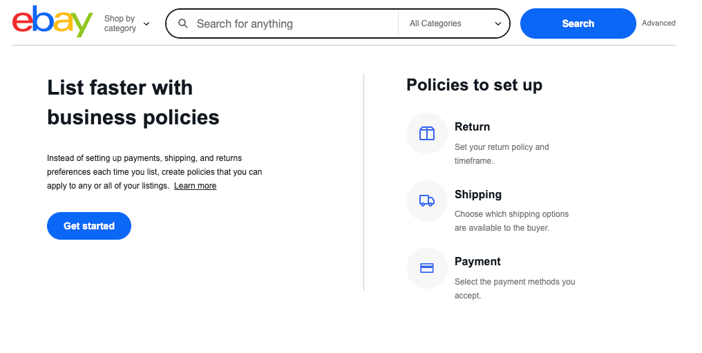 eBay Business Policies Setup eBay Business Policies Setup