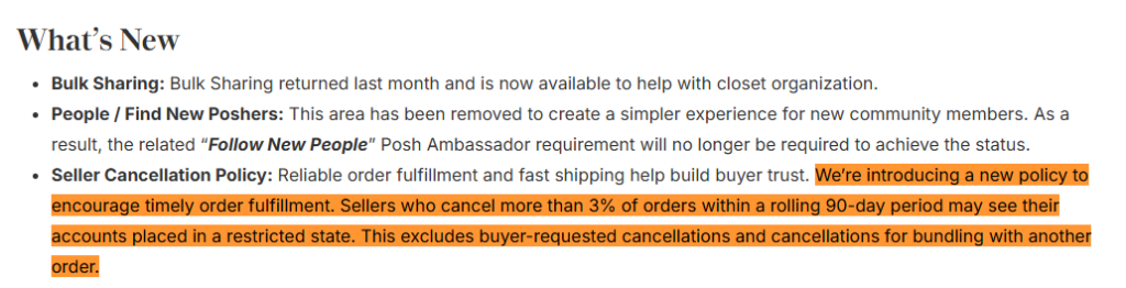 Poshmark Order Cancellation Policy for Sellers Poshmark Order Cancellation Policy for Sellers